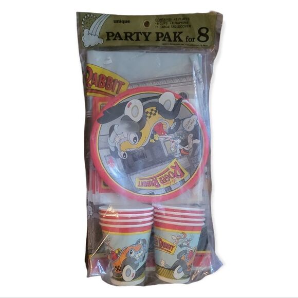 RARE!! WHO FRAMED ROGER RABBIT VINTAGE PARTY PACK for 8 (25pc) Birthday Supplies - Picture 1 of 3